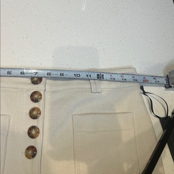 House of Harlow 1960 Ribbed Corduroy Flare Pants High Waist Cream Boho Sz 8 NWT - Picture 14 of 15